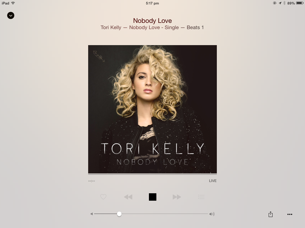 Streaming music playback on the iPad Music app
