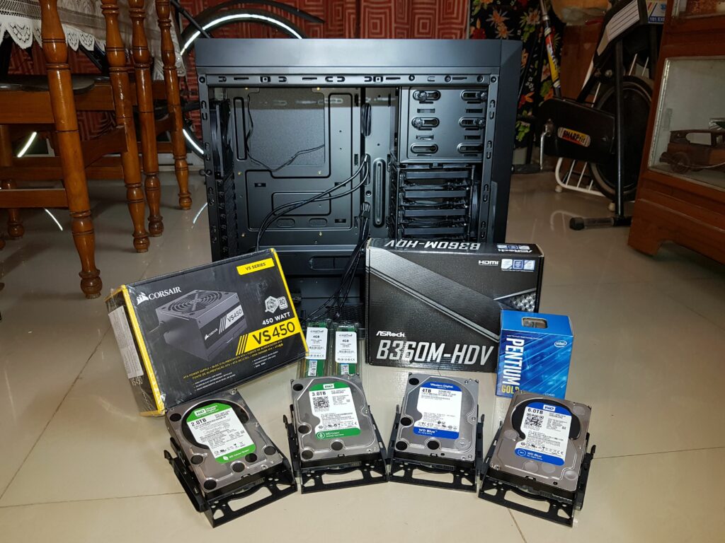 The components for my initial UNRAID build